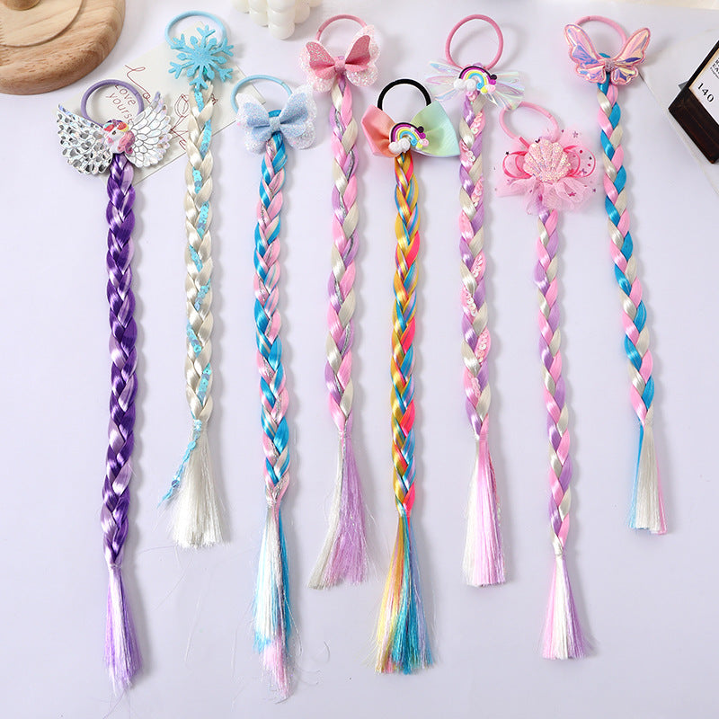 Rainbow Charm Braided Hair Ties