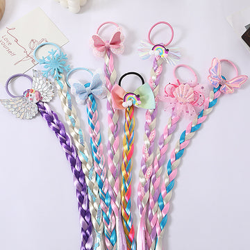 Rainbow Charm Braided Hair Ties