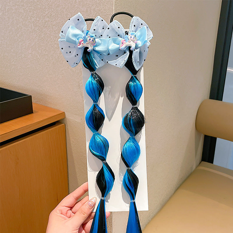 Unicorn Bow Bubble Braids Purple Shade