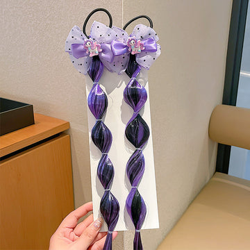 Unicorn Bow Bubble Braids Purple Shade