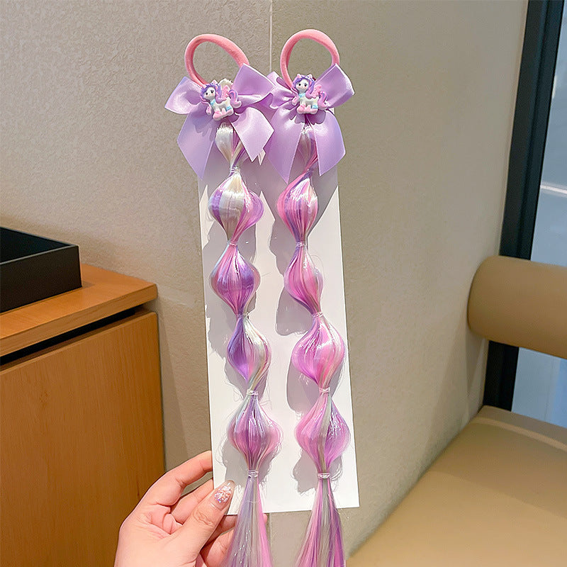 Unicorn Bow Bubble Braids Pink Shade