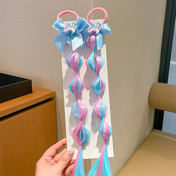 Unicorn Bow Bubble Braids Pink Shade