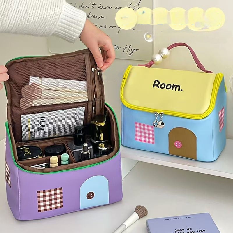 Beaded Handle  MakeUp Pouch Bag