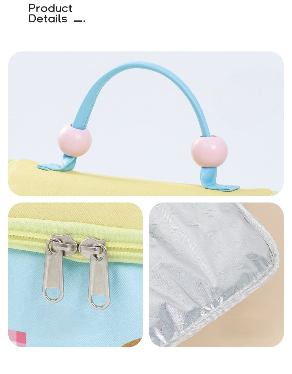 Beaded Handle Insulated Lunch Bag