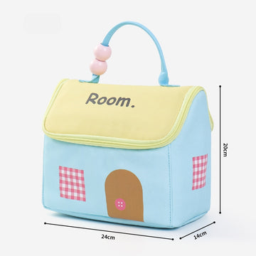 Beaded Handle Insulated Lunch Bag