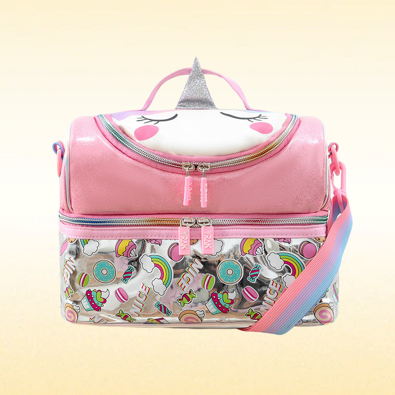 Glitter Lunch Bag with Double Compartments
