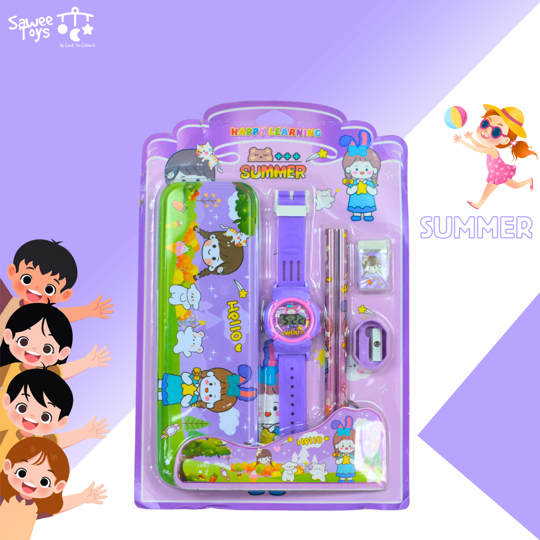 Kids Stationery Gift Set with Watch