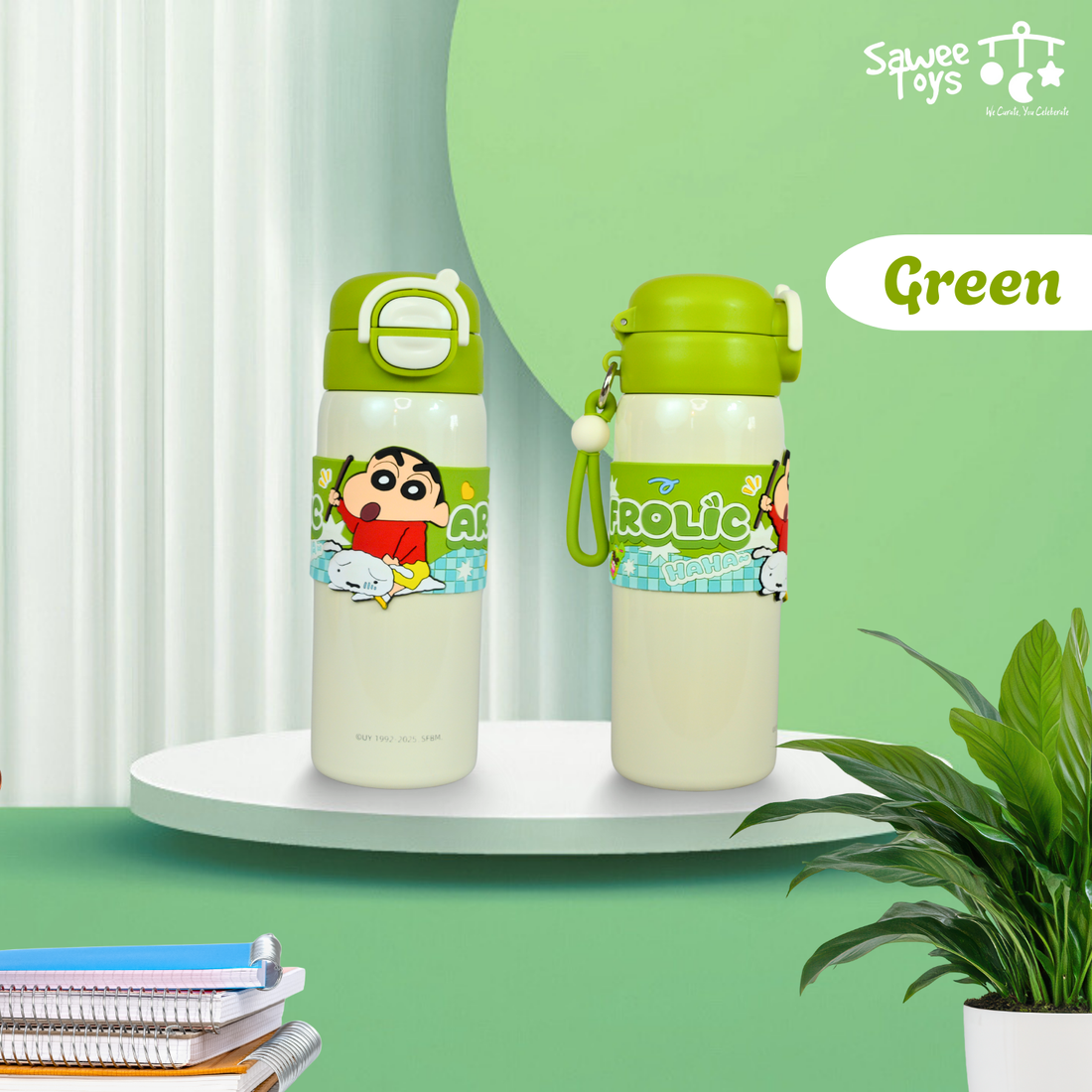Double Mouth Stainless Steel Kids Bottle Shin Chan Edition